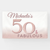 50 en Fabulous Roos Gold, moderne achtergrond Spandoek (Horizontaal)