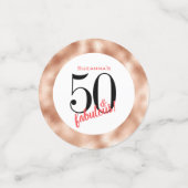 50 en Fabulous Roos Gold vijftigste verjaardag Confetti (Kleine voorkant)