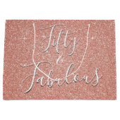 50 en Fabulous Roos Goud Blush Roze Glitter Groot Cadeauzakje (Voorkant)