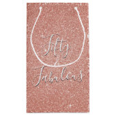 50 en Fabulous Roos Goud Blush Roze Glitter Klein Cadeauzakje (Achterkant)