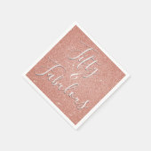 50 en Fabulous Roos Goud Blush Roze Glitter Servet (Hoek)