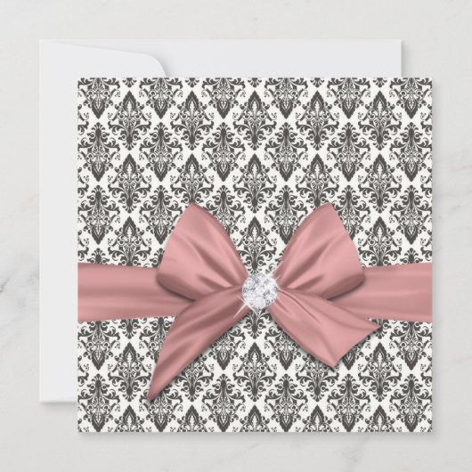 50 en Fabulous Roos gouden boog damast 50e Verjaar Kaart (Achterkant)