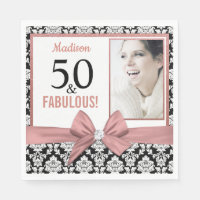 50 en Fabulous Roos gouden boog damast 50e Verjaar