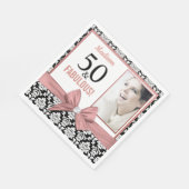 50 en Fabulous Roos gouden boog damast 50e Verjaar Servet (Hoek)