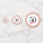 50 en Fabulous Roos Gouden Glitter Verjaardag Confetti (Voorkanten)