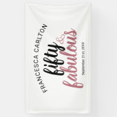 50 en Fabulous Roos Roze Verjaardag Spandoek (Verticaal)