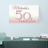 50 en Fabulous Rose Goud Verjaardag Modern Backdro Spandoek (Beurs)