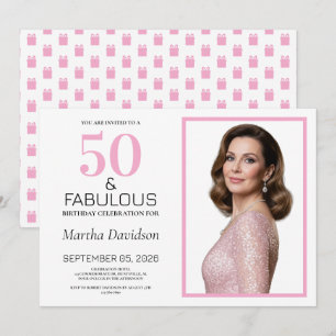 50 en Fabulous Roze 50e Verjaardag Kaart