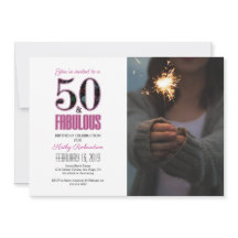 50 en Fabulous Roze 50ste verjaardagsfeest Foto