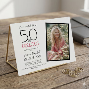 50 en Fabulous Roze 50ste Verjaardagsfeestje Kaart