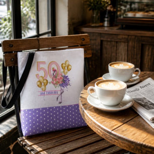 50 en Fabulous Roze Bloem Flamingo Tote Bag