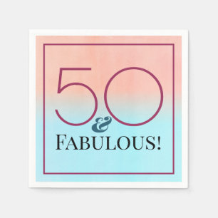 50 en Fabulous Roze en Blauwe Feest Servet