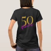 50 en Fabulous Roze en Goud  T-shirt (Achterkant)