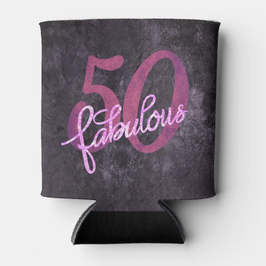50 en Fabulous | Roze en Paarse partij Jewel Blikjeskoeler (Voorkant)