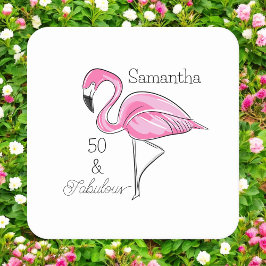 50 en Fabulous Roze Flamingo Custom Onderzetters