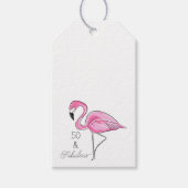50 en Fabulous Roze Flamingo Custom Onderzetters Cadeaulabel (Voorkant)