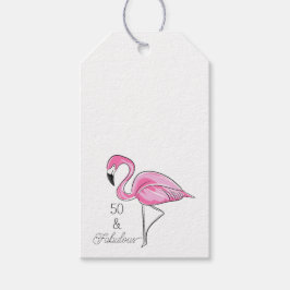 50 en Fabulous Roze Flamingo Custom Onderzetters Cadeaulabel