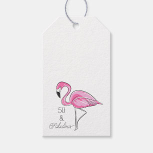 50 en Fabulous Roze Flamingo Custom Onderzetters Cadeaulabel