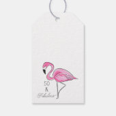 50 en Fabulous Roze Flamingo Custom Onderzetters Cadeaulabel (Achterkant)