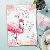 50 en Fabulous Roze Flamingo Grappige 50ste Verjaa Kaart