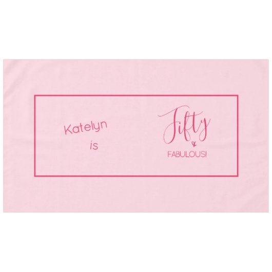 50% en FABULOUS! Roze gepersonaliseerd Tafelkleed (Voorkant (Horizontaal))