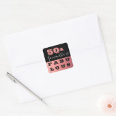 50 en Fabulous Roze Goud 50ste Verjaardagsfeestje Vierkante Sticker (Envelop)