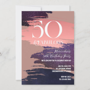 50 en Fabulous Roze Goud Abstract 50e Verjaardag Kaart