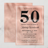 50 en Fabulous Roze Goud Glam Verjaardagsfeestje Kaart (Voorkant / Achterkant)