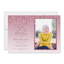 50 en Fabulous Roze Goud Roze Glitter Foto