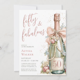 50 en Fabulous Roze Goud Schrift 50ste Verjaardag Kaart