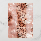 50 en Fabulous Roze Gouden Luipaard Verjaardag Folie Uitnodiging (Achterkant)