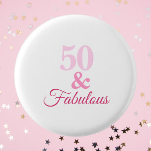50 en Fabulous Roze Knop Ronde Button 3,2 Cm