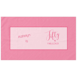 50% en FABULOUS! Roze omgevormde Stripes gepersona Tafelkleed