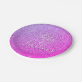 50 en Fabulous Roze Paarse Sparkle Glitter Papieren Bordje (Gekanteld)