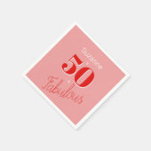 50 en Fabulous Roze Rood Moderne 50ste Verjaardag Servet (Hoek)