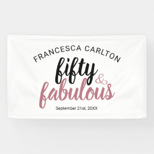 50 en Fabulous Roze Roze Verjaardag Spandoek