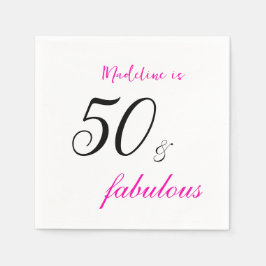 50 en fabulous Roze typografie 50e verjaardag Servet