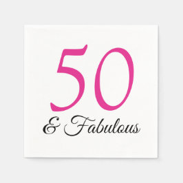 50 en Fabulous Roze verjaardag servetten