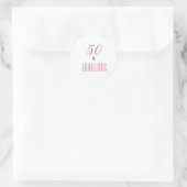 50 En Fabulous Roze Verjaardagsfeest Ronde Sticker (Tas)