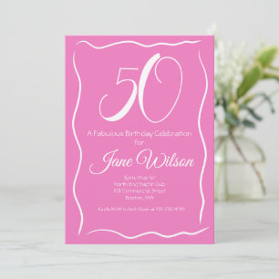 50 en Fabulous Roze Verjaardagsuitnodiging Kaart