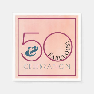 50 en Fabulous Roze Vijftigste Verjaardagsfeest Servet