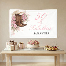 50 en Fabulous Roze Westerse Bloemige 50ste Verjaa