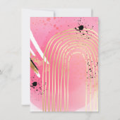 50 en Fabulous Roze Zwart Glam 50e Verjaardag Kaart (Achterkant)