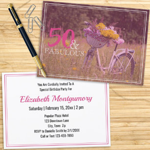 50 en Fabulous Rustic Bicycle Birthday Party Kaart