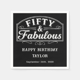 50 en Fabulous Rustieke Schrift & Lijnkunst Servet