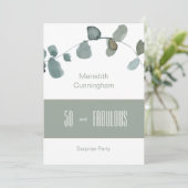 50- en Fabulous Sage Simple Birthday Kaart (Staand voorkant)