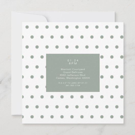 50- en Fabulous Sage Simple Birthday Square Kaart (Achterkant)