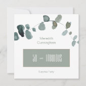 50- en Fabulous Sage Simple Birthday Square Kaart (Voorkant)