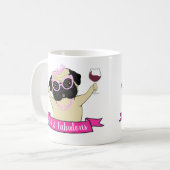 50 en Fabulous Schattige Dog Pug Humoristische Ver Koffiemok (Voorkant links)