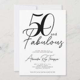 50 en Fabulous Script 50ste verpartij Kaart